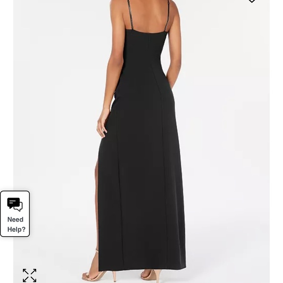 EMERALD SUNDAE Juniors' High-Slit Formal Gown Black Dress Evening Wear - Picture 8 of 13